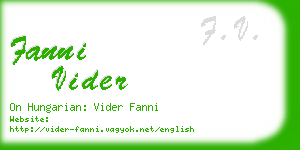 fanni vider business card